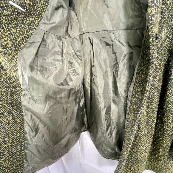Vintage BB Dakota Cotton Blend Tweed Empire Waist Twee Coat Green Academia S - Picture 7 of 13